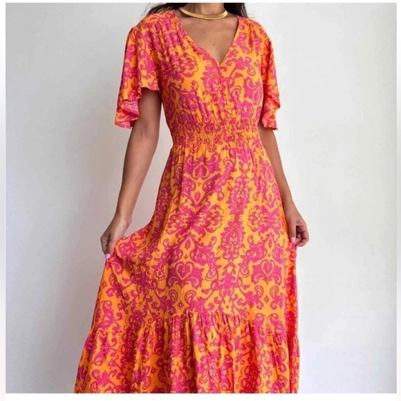Anthropologie Dresses & Skirts - ANTHROPOLOGIE ABEL THE LABEL
Floral Dress Womens Maya Hi Low Size XS Pink Orange